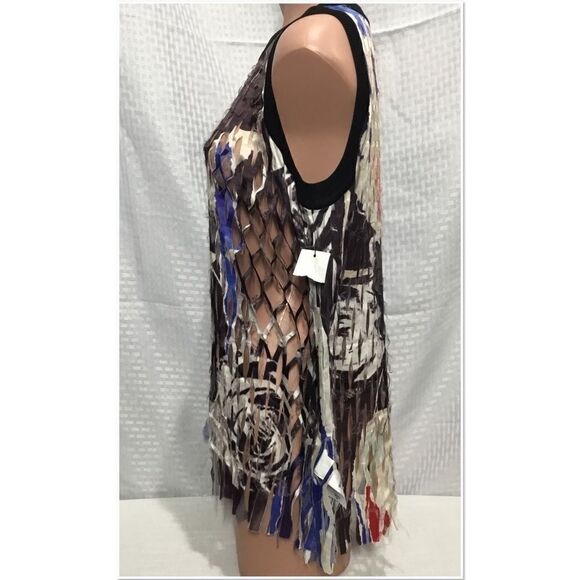 DKNY Printed Shredded Laser Cut Tank (C2) - Picture 3 of 6